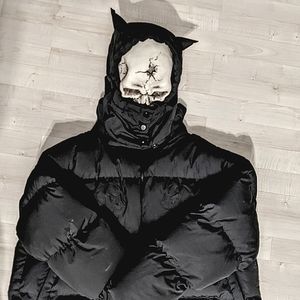 Black Devil Horn Detachable Puffer Jacket